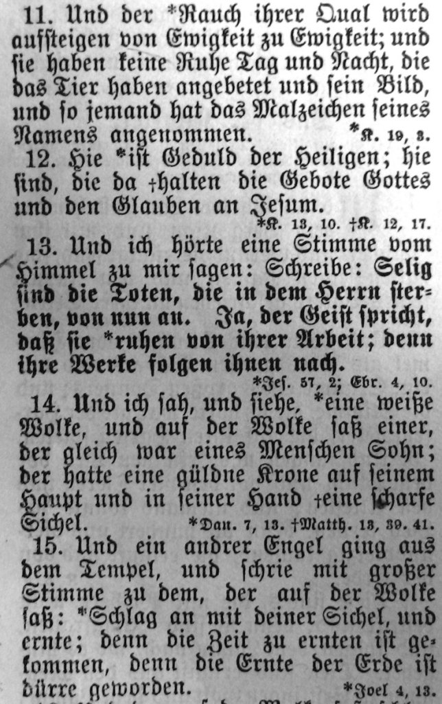 Offenbarung 14, 11-15