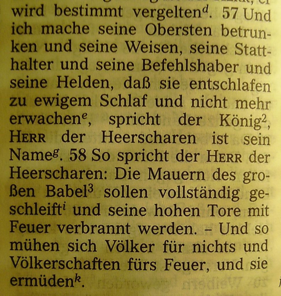 Jeremia 51, 57-58