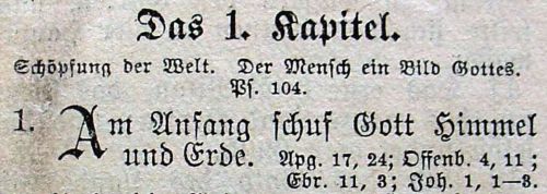 Die Bibel, 1. Mose 1, 1