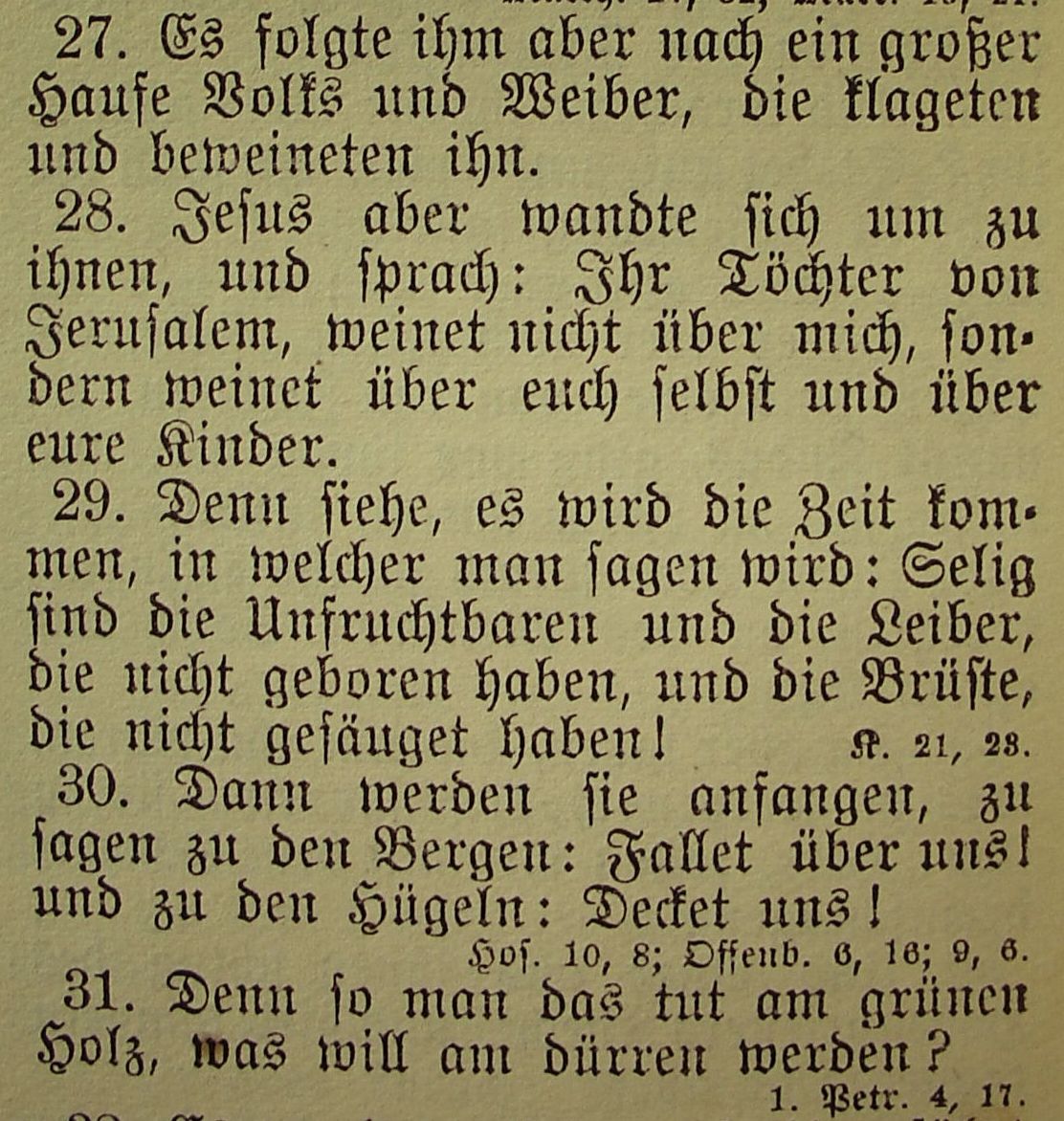 Die Bibel - Lukas 23, 27-31