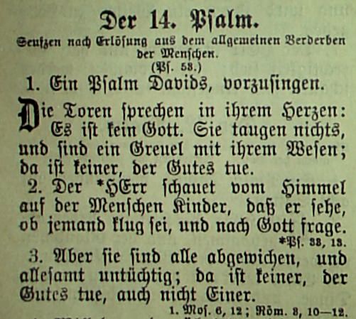 Die Bibel - Psalm 14,1-3 - Luther