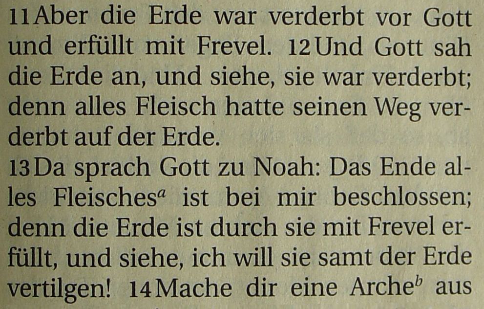 Die Bibel - Genesis 6, 11-13