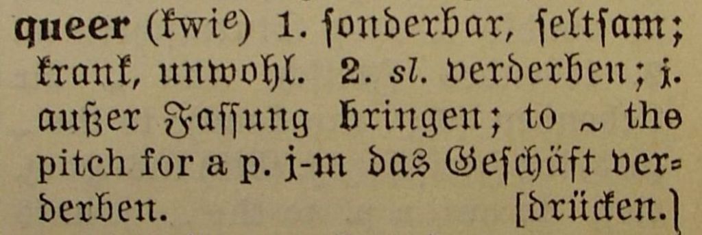 Aus Langenscheidts Taschenwörterbuch 1929, Seite 361