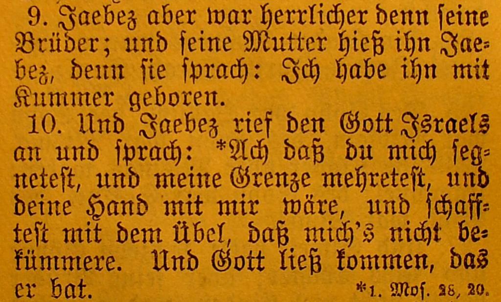 Die Bibel - 1. Chronik 4, 9-10