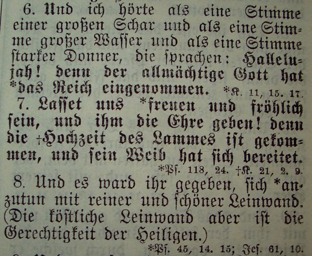 Die Bibel - Offenbarung 19, 6-8