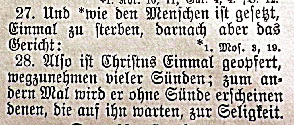 Die Bibel - Hebräer 9, 27-28