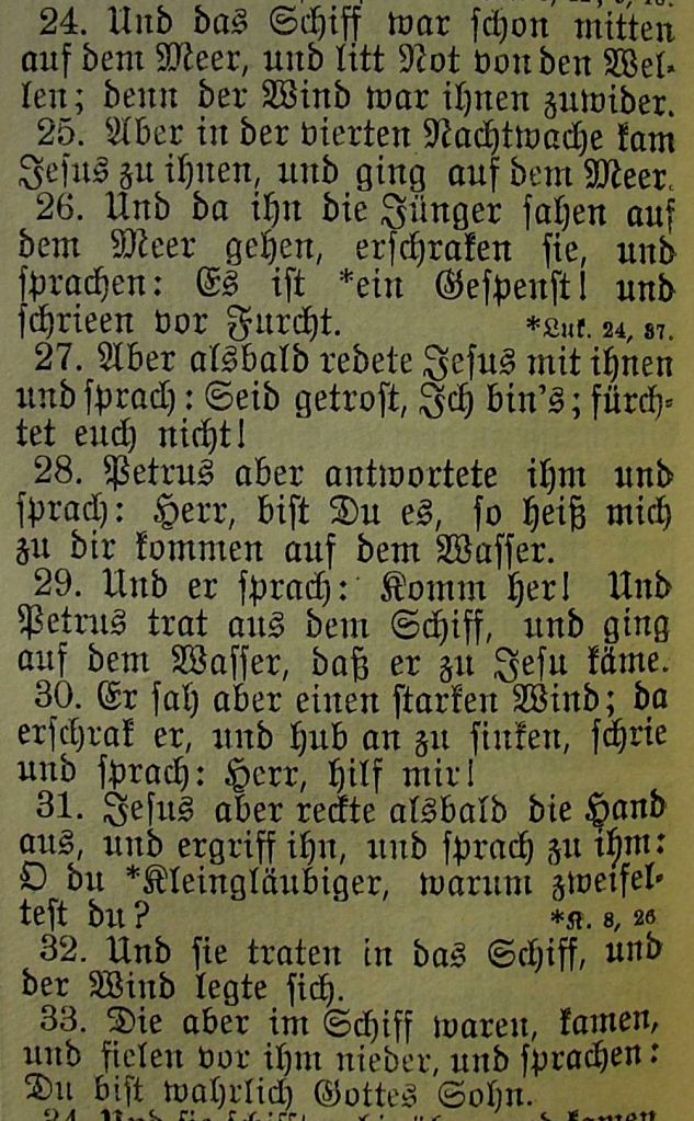Die Bibel - Matthäus 14, 24-33